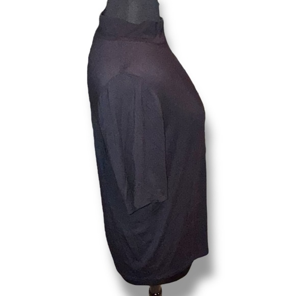 TALBOTS BUTTON SHOULDER MOCKNECK TOP - 2X Black - Picture 6 of 15